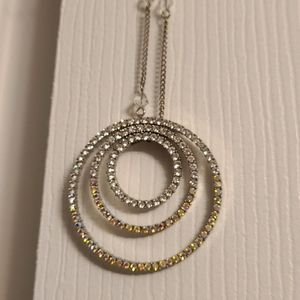 Betsey Rhinestones Pendant Necklace 24" drop